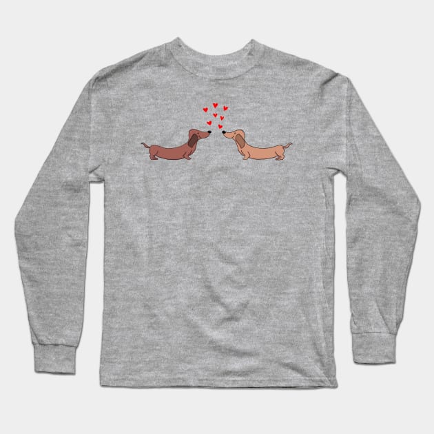 Sausage Dog Love Long Sleeve T-Shirt by Illustrationsbysteph